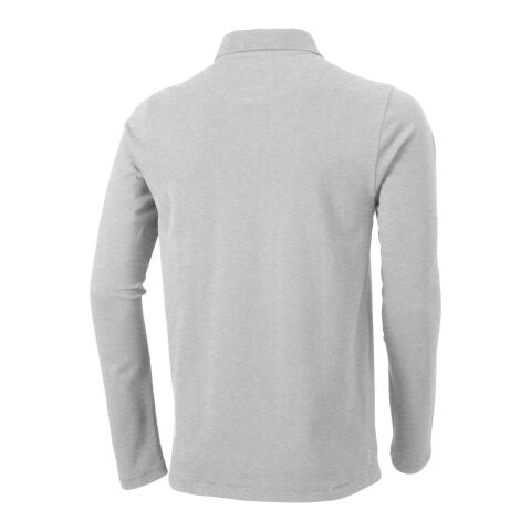 Oakville long sleeve men&#039;s polo Standard | Grey melange | XL | No Branding | not available | not available | not available
