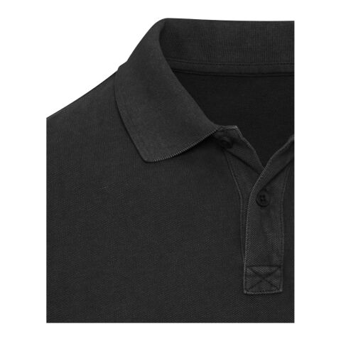 Calgary 200 g/m2 washed men's polo Standard | Solid black | XL | No Branding | not available | not available | not available