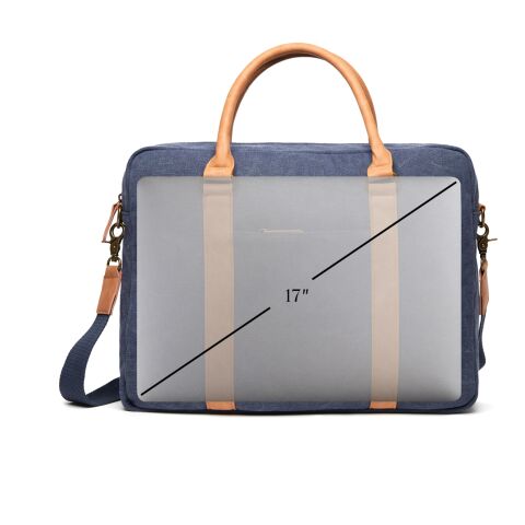 VINGA Bosler canvas computer bag navy | No Branding | not available | not available