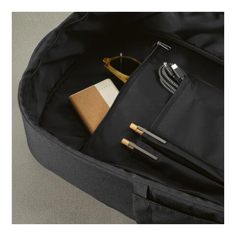 Budapest Backpack 16L rPET. Front Pocket. Fits 17&quot; laptop Solid black | No Branding | not available | not available | not available