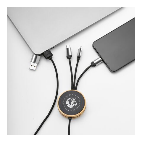 Feynman 5-in-1 Cable Bamboo and rPET. Backlit logo Solid black | No Branding | not available | not available | not available
