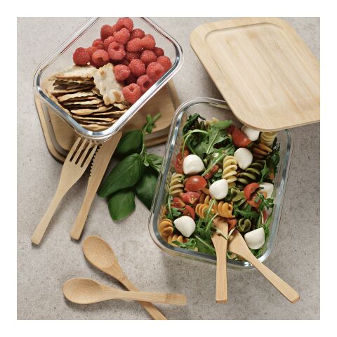 Van Gogh 1000 Lunchbox Borosilicate Glass and Bamboo 1090ml Transparent | No Branding | not available | not available | not available