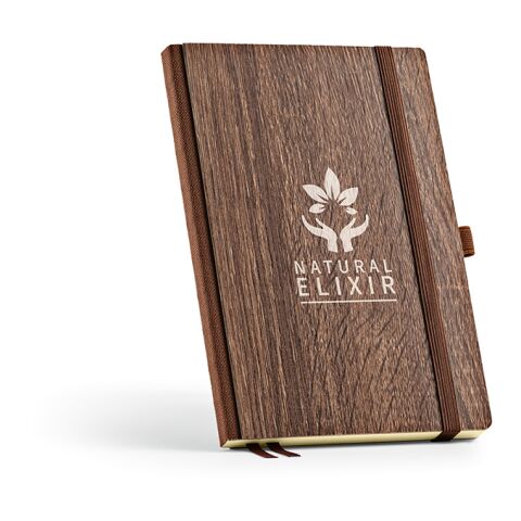 Steinbeck A5 Notebook Woodgrain cover. 70gsm FSC 196 pages Dark brown | No Branding | not available | not available | not available