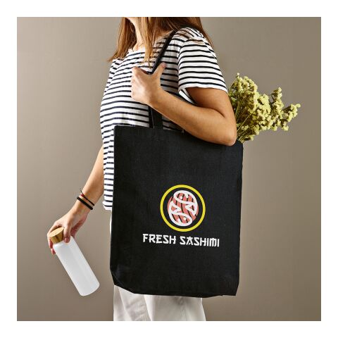 Blanc Shopping Bag rCotton 220gsm. 65cm handles and gusset Black