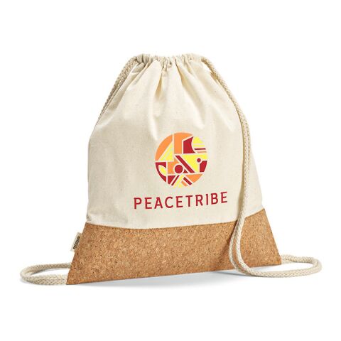 Orizaba Drawstring Bag rCotton 180gsm and Cork Natural | No Branding | not available | not available | not available