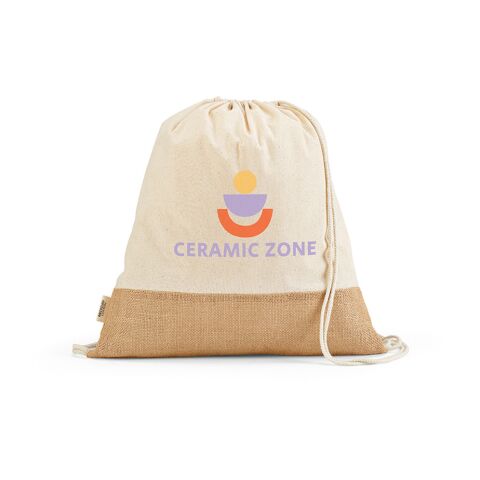 Denali Drawstring Bag rCotton 180gsm and Jute 275gsm Natural | No Branding | not available | not available | not available