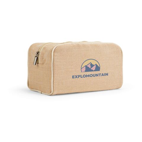 Rio Toiletry Bag 260 gsm Jute with zipper Natural | No Branding | not available | not available | not available