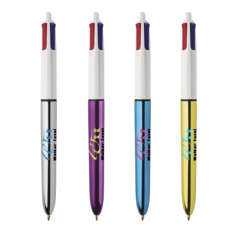 BIC 4 Colours Shine Pen White-metallic blue