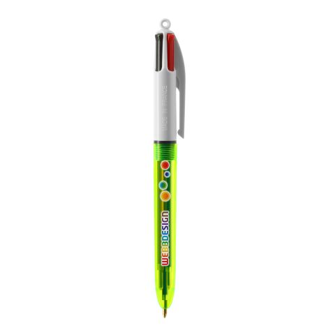 BIC® 4 Colours Fluo ballpen + lanyard Yellow | No Branding | not available | not available