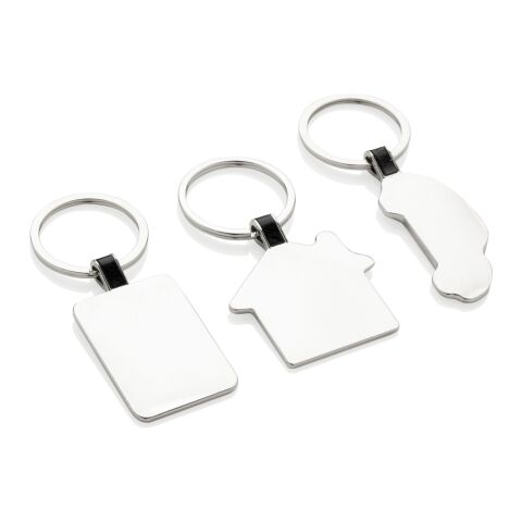 RCS recycled zinc alloy rectangle keyring silver | No Branding | not available | not available
