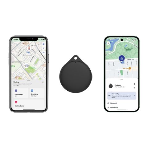 Findpop Dual RCS recycled plastic item finder IPX5 black | No Branding | not available | not available