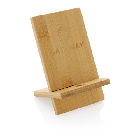 FSC® bamboo phone stand in FSC® kraft box brown | No Branding | not available | not available