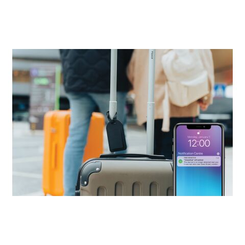 Globetrack RCSrPolyester luggage tag with worldwide locating black | No Branding | not available | not available