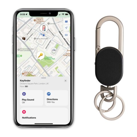 Keyfinder keychain with worldwide locating and USB C black-grey | No Branding | not available | not available