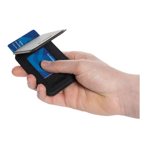 Magstand RCS recycled PU magnetic phone wallet with stand black | No Branding | not available | not available