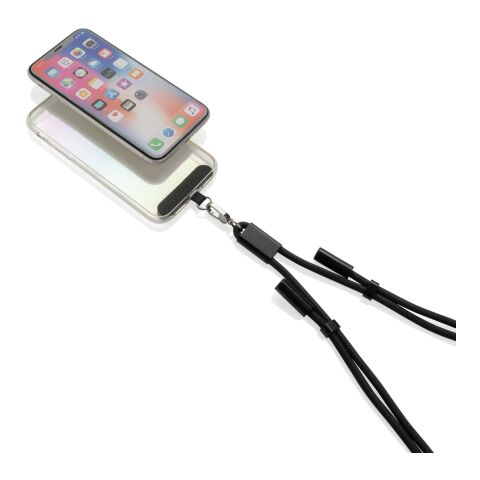 LoopAmp RCS RPET adjustable phone cord with 60W cable black | No Branding | not available | not available