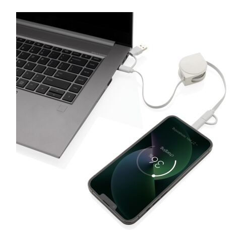 RCS standard recycled plastic and TPE 6 in 1 cable White | No Branding | not available | not available