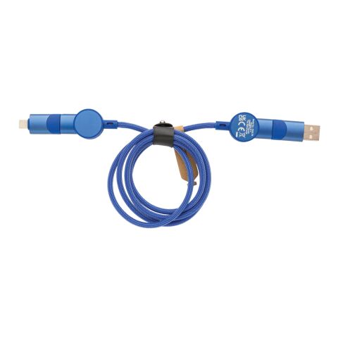 Oakland RCS recycled plastic 6-in-1 fast charging 45W cable blue | No Branding | not available | not available