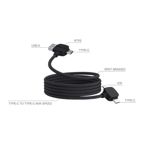 Urban Vitamin Stockton 65W RCS RTPE/RPET magnetic cable black | No Branding | not available | not available
