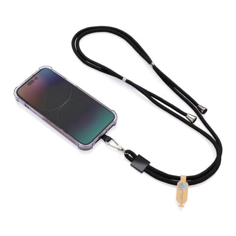 CarryLoop RCS recycled PET adjustable phone holder lanyard black | No Branding | not available | not available