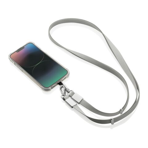 Nivo RCS recycled PET Crossbody lanyard grey | No Branding | not available | not available