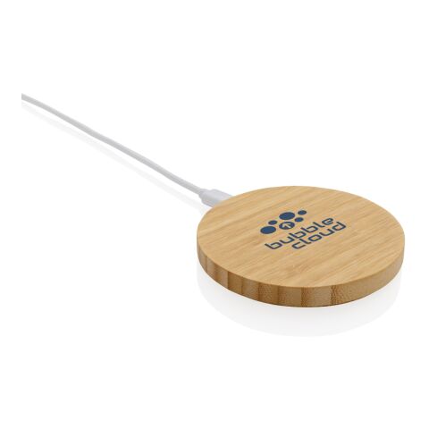 FSC® bamboo 15W wireless charger brown | No Branding | not available | not available