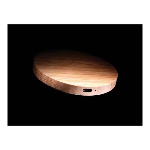 FSC® bamboo 15W wireless charger brown | No Branding | not available | not available