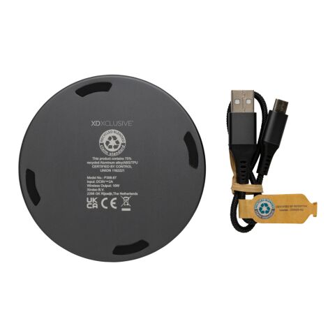 Terra RCS recycled aluminum 10W wireless charger grey | No Branding | not available | not available