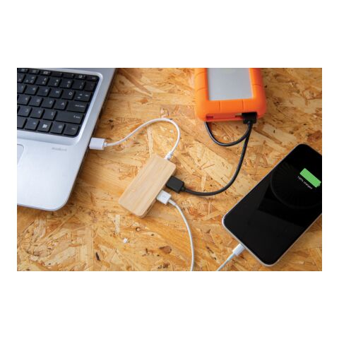 Bamboo hub with Type-C brown | No Branding | not available | not available