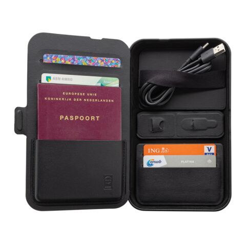 Swiss Peak RCS recycled travel case with 3 in 1 charger black | No Branding | not available | not available