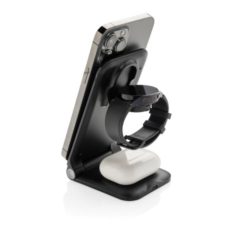 Powerpal 3 in 1 RCS recycled plastic 15W charger black | No Branding | not available | not available