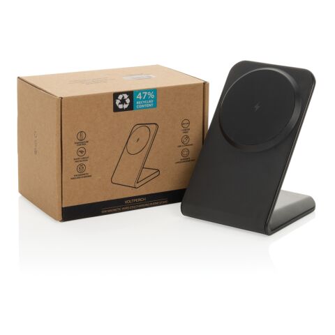 VoltPerch RCS recycled plastic 15W magnetic wireless charger black | No Branding | not available | not available