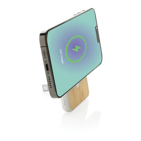 Zen RCS rplastic 5000 mah 5W magnetic bamboo powerbank White | No Branding | not available | not available