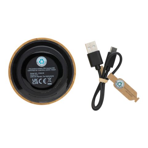 FSC® bamboo and RCS 3W wireless speaker black | No Branding | not available | not available