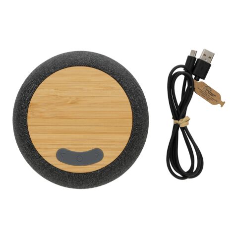 RCS Rplastic/PET FSC®bamboo 5W speaker anthracite | No Branding | not available | not available