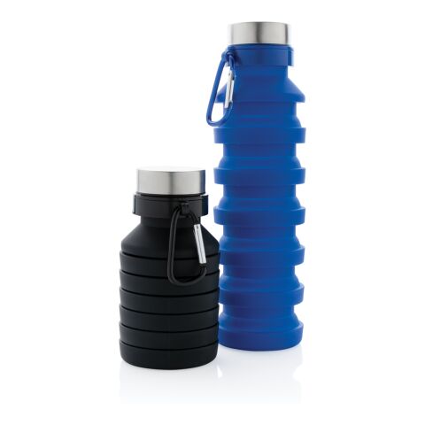 Leakproof collapsible silicone bottle with lid black | No Branding | not available | not available