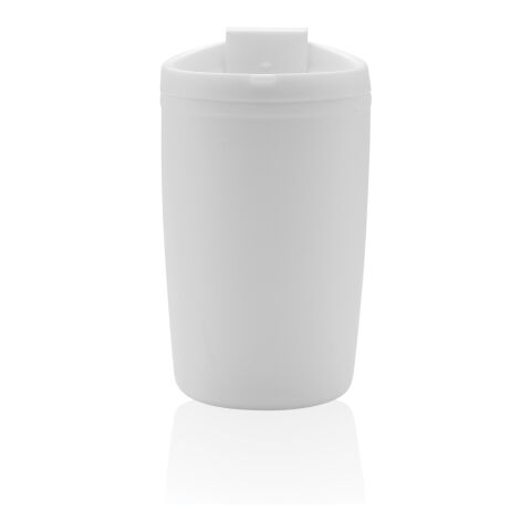 GRS Recycled PP tumbler with flip lid white | No Branding | not available | not available