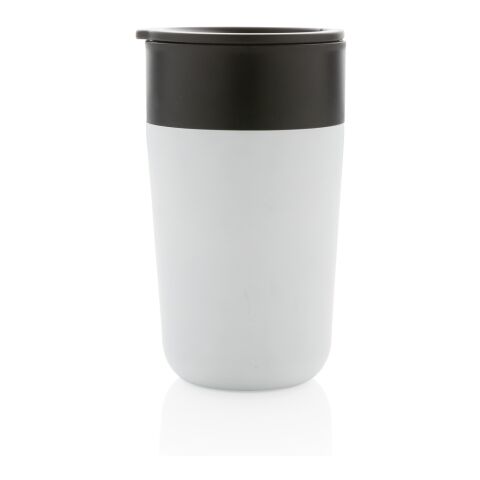 GRS Recycled PP and stainless steel mug with handle White | No Branding | not available | not available
