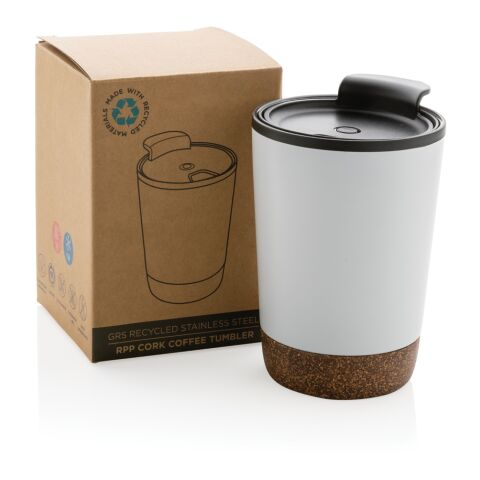 GRS RPP Stainless steel cork coffee tumbler white | No Branding | not available | not available
