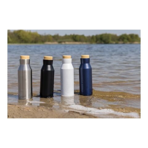 Gaia RCS certified recycled stainless steel vacuum bottle silver | No Branding | not available | not available