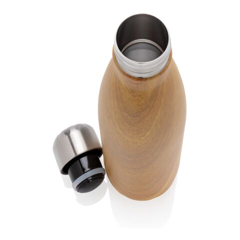 Vacuum insulated ss bottle with wood print yellow | No Branding | not available | not available