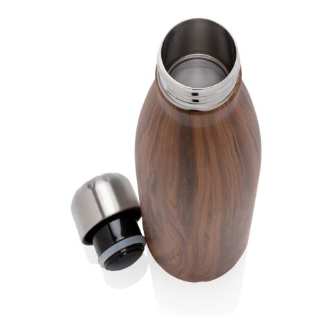 Vacuum insulated ss bottle with wood print brown | No Branding | not available | not available