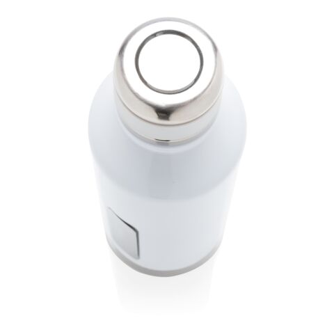 Leak proof vacuum bottle with logo plate white | No Branding | not available | not available