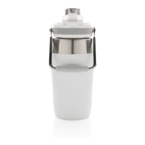 Vacuum stainless steel dual function lid bottle 500ml White | No Branding | not available | not available