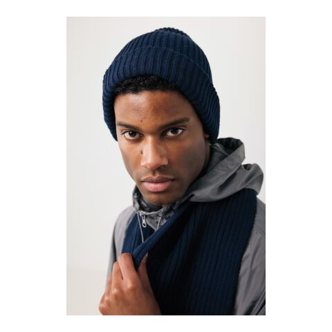 Impact AWARE Polylana double knitted beanie navy | No Branding | not available | not available | not available