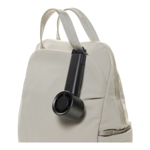 Twist RCS recycled plastic re-chargeable portable fan black | No Branding | not available | not available