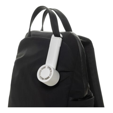 Twist RCS recycled plastic re-chargeable portable fan White | No Branding | not available | not available
