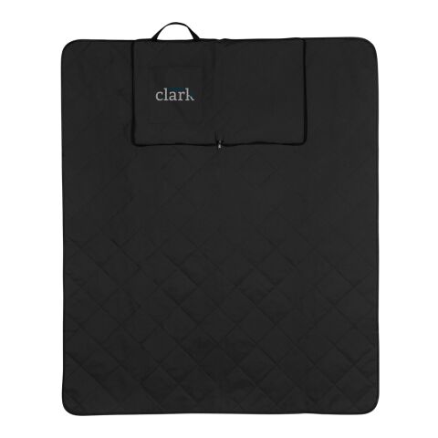 Impact Aware™ RPET foldable quilted picnic blanket black | No Branding | not available | not available | not available