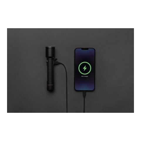 Gear X RCS recycled aluminum USB-rechargeable torch large black | No Branding | not available | not available