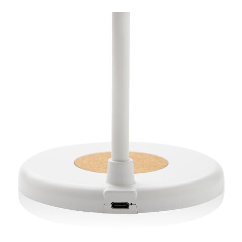 Zenara RCS recycled plastic and cork 15W wireless desk lamp white | No Branding | not available | not available